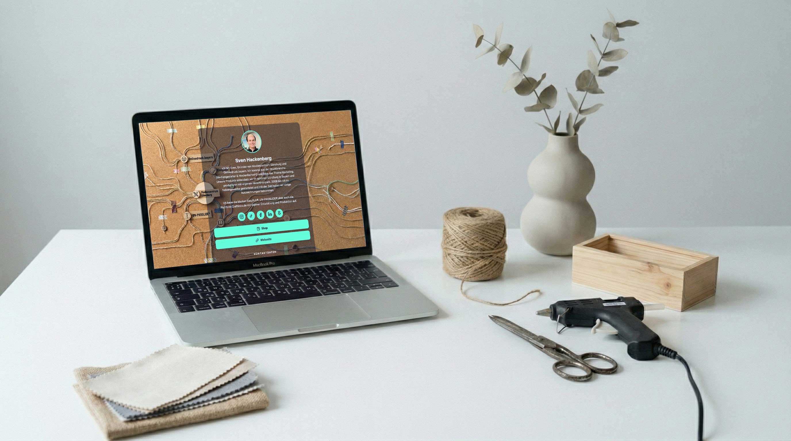 CraftLinks Profil auf Laptop